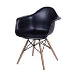 Ficha técnica e caractérísticas do produto Cadeira Dar Wood Base de Maeira Charles Eames Eiffel Preta
