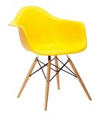 Ficha técnica e caractérísticas do produto Cadeira DAR Wood Eames Amarelo Original Entrega Byartdesign