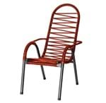 Ficha técnica e caractérísticas do produto Cadeira de Área Luxo Prata Craquelado com Fio Duplo - Preto / Vermelho