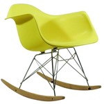 Ficha técnica e caractérísticas do produto Cadeira de Balanço Amarela DAR Wood ByArt