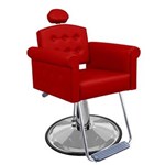 Ficha técnica e caractérísticas do produto Cadeira de Cabeleireiro Elegance Encosto Reclinável Pé Redondo - Vermelho