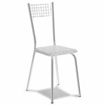Ficha técnica e caractérísticas do produto Cadeira de Cozinha Cromado 0141 Fantasia - Branco