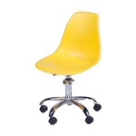 Ficha técnica e caractérísticas do produto Cadeira de Escritório Eames Eiffel Rodízio Amarela
