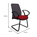 Ficha técnica e caractérísticas do produto Cadeira de Escritório Interlocutor Sevilha Vermelha