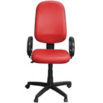 Ficha técnica e caractérísticas do produto Cadeira de Escritório Presidente Giratória Vermelha com Braços - Pethiflex