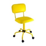 Ficha técnica e caractérísticas do produto Cadeira de Escritório Secretária Absolut Color Pistão Fixo Corano Amarelo