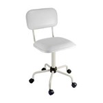 Ficha técnica e caractérísticas do produto Cadeira de Escritório Secretária Absolut Color Pistão Fixo Corano Prata e Branco