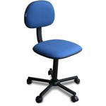 Cadeira de Escritório Secretária Laminada Giratória e com Rodízios - Tecido Azul - Assentex