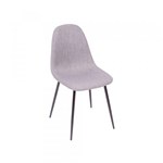 Ficha técnica e caractérísticas do produto Cadeira de Jantar Cinza em Linho com Base Preta 1112 Or Design