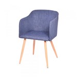 Ficha técnica e caractérísticas do produto Cadeira de Jantar de Linho Azul Jeans - Or Design