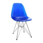 Ficha técnica e caractérísticas do produto Cadeira de Jantar Eames DKR Eiffel Policarbonato Base Metal - Azul Royal
