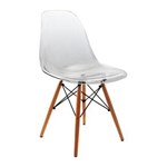 Ficha técnica e caractérísticas do produto Cadeira de Jantar Eames DKR Eiffel Policarbonato Transparente Base - Incolor