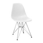 Ficha técnica e caractérísticas do produto Cadeira de Jantar Eames DKR Eiffel Polipropileno Base Metal - Branco