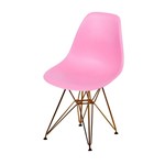 Ficha técnica e caractérísticas do produto Cadeira de Jantar Eames Eiffel Rosa Base Cobre 1102CO Ór