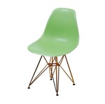 Ficha técnica e caractérísticas do produto Cadeira de Jantar Eames Eiffel Verde Base Cobre 1102CO Ór
