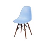 Ficha técnica e caractérísticas do produto Cadeira de Jantar Eames Wood Azul Claro Base Escura 1102BE Ór