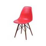 Ficha técnica e caractérísticas do produto Cadeira de Jantar Eames Wood Vermelha Base Escura 1102BE Ór