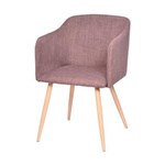 Ficha técnica e caractérísticas do produto Cadeira de Jantar em Linho 1126BM Ór Design - ROSA CLARO