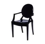 Ficha técnica e caractérísticas do produto Cadeira de Jantar Invisible com Braço Preta - Or Design