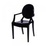 Ficha técnica e caractérísticas do produto Cadeira de Jantar Invisible com Braço Preto - Or Design