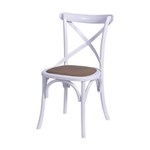 Ficha técnica e caractérísticas do produto Cadeira de Madeira e Assento em Rattan 115 OR Design Branco - Branco