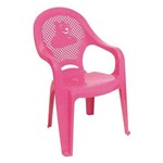 Ficha técnica e caractérísticas do produto Cadeira de Plástico Infantil Decorada Rosa
