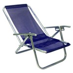 Ficha técnica e caractérísticas do produto Cadeira de Praia 5 Posições em Alumínio Extra Larga Sannet Azul