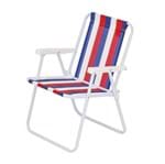 Ficha técnica e caractérísticas do produto Cadeira de Praia Aço Listrada Multicolorida 72,5x54,5cm