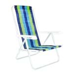 Ficha técnica e caractérísticas do produto Cadeira de Praia Aço Listrada Multicolorida 83,5x54cm