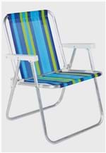 Ficha técnica e caractérísticas do produto Cadeira de Praia Alta em Aluminio Multicolorido Belfix