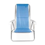 Ficha técnica e caractérísticas do produto Cadeira de Praia Alumínio Reclinável 8 Posições Azul Mor