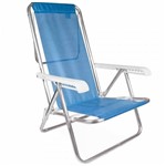 Ficha técnica e caractérísticas do produto Cadeira de Praia Alumínio Reclinável Mor Azul