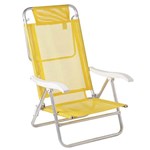 Ficha técnica e caractérísticas do produto Cadeira de Praia Alumínio Sol de Verão Amarelo 72,5x57cm