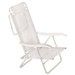 Ficha técnica e caractérísticas do produto Cadeira de Praia Alumínio Sol de Verão Branco 72,5x57cm