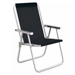 Ficha técnica e caractérísticas do produto Cadeira de Praia Conforto de Aluminio Preta Mor