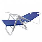 Cadeira de Praia em Aluminio 5 Posicoes Copacabana 120kg Azul Royal Botafogo