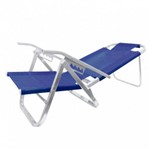 Ficha técnica e caractérísticas do produto Cadeira de Praia em Aluminio 5 Posicoes Copacabana 120kg Azul Royal Botafogo