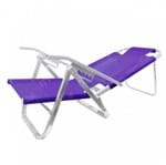 Ficha técnica e caractérísticas do produto Cadeira de Praia em Aluminio com 5 Posicoes Copacabana 120kg Roxa Botafogo