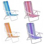 Ficha técnica e caractérísticas do produto Cadeira de Praia em Aluminio Reclinavel 8 Posicoes Mor Cores Sortidas
