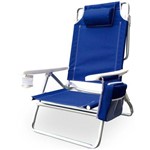 Ficha técnica e caractérísticas do produto Cadeira de Praia em Alumínio Reclinável com Bolsa Térmica Azul - Kala