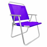 Ficha técnica e caractérísticas do produto Cadeira de Praia em Aluminio Suporta Ate 130 Kg Varanda Xl Roxa Botafogo