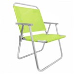 Ficha técnica e caractérísticas do produto Cadeira de Praia em Aluminio Suporta Ate 130 Kg Varanda Xl Verde Botafogo
