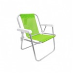 Ficha técnica e caractérísticas do produto Cadeira de Praia Infantil em Aluminio e Sannet Suporta Ate 90 Kg Verde