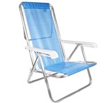 Ficha técnica e caractérísticas do produto Cadeira de Praia MOR 2267 Reclinável 8 Posições Azul