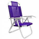 Ficha técnica e caractérísticas do produto Cadeira de Praia Reclinavel 5 Posicoes em Aluminio Ipanema Roxa Botafogo