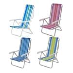 Ficha técnica e caractérísticas do produto Cadeira de Praia Reclinável 8 Posições Alumínio Cores Sortidas Mor