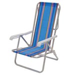 Ficha técnica e caractérísticas do produto Cadeira de Praia Reclinável 8 Posições Alumínio - Mor