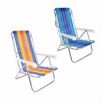 Ficha técnica e caractérísticas do produto 2 Cadeira de Praia Reclinável 8 Posições Cores Sortidas Bel - Bel Fix