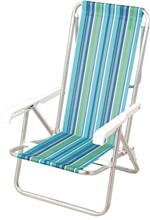 Ficha técnica e caractérísticas do produto Cadeira de Praia Reclinavel 8 Posições em Aluminio - Mor