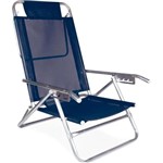Ficha técnica e caractérísticas do produto Cadeira de Praia Reclinável Alumínio 5 Posições Azul - Mor